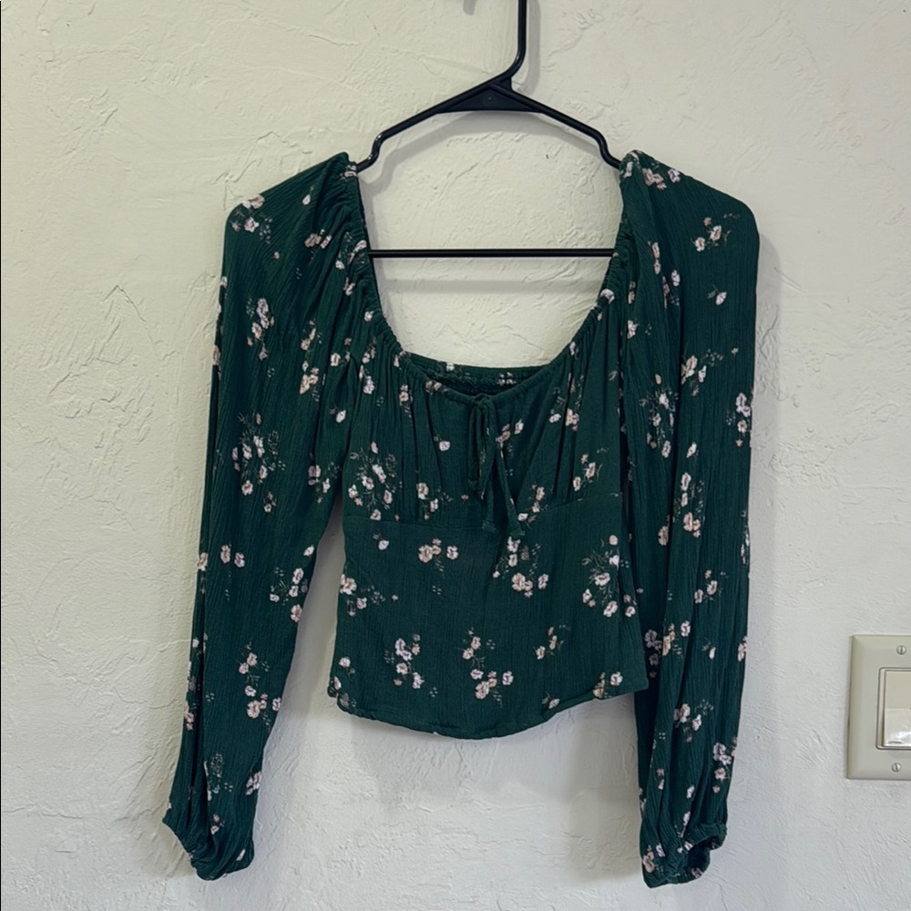 Abercrombie and fitch Floral Green blouse